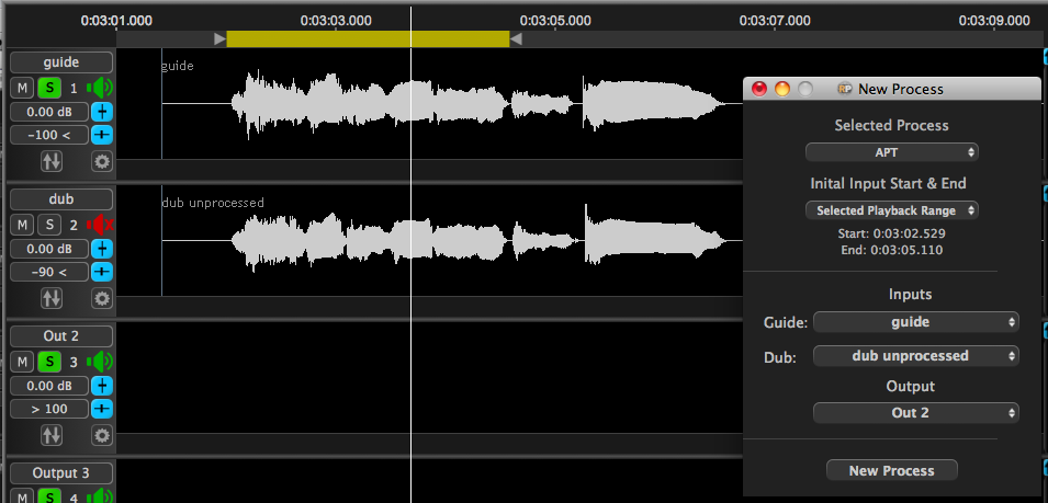 Creating Process with Playback Range